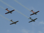 4 Pilatus P3 aus der Schweiz beim Formationsflug.